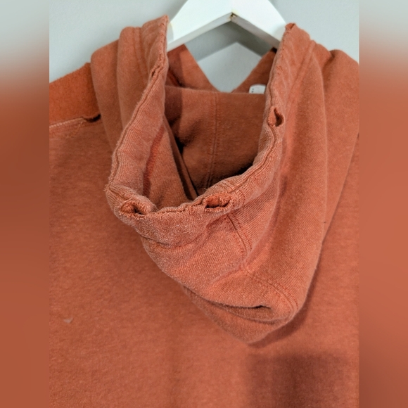Free People Movement Deconstructed Orange Oversize Boyfriend Sweatshirt Hoodie S - Picture 10 of 12